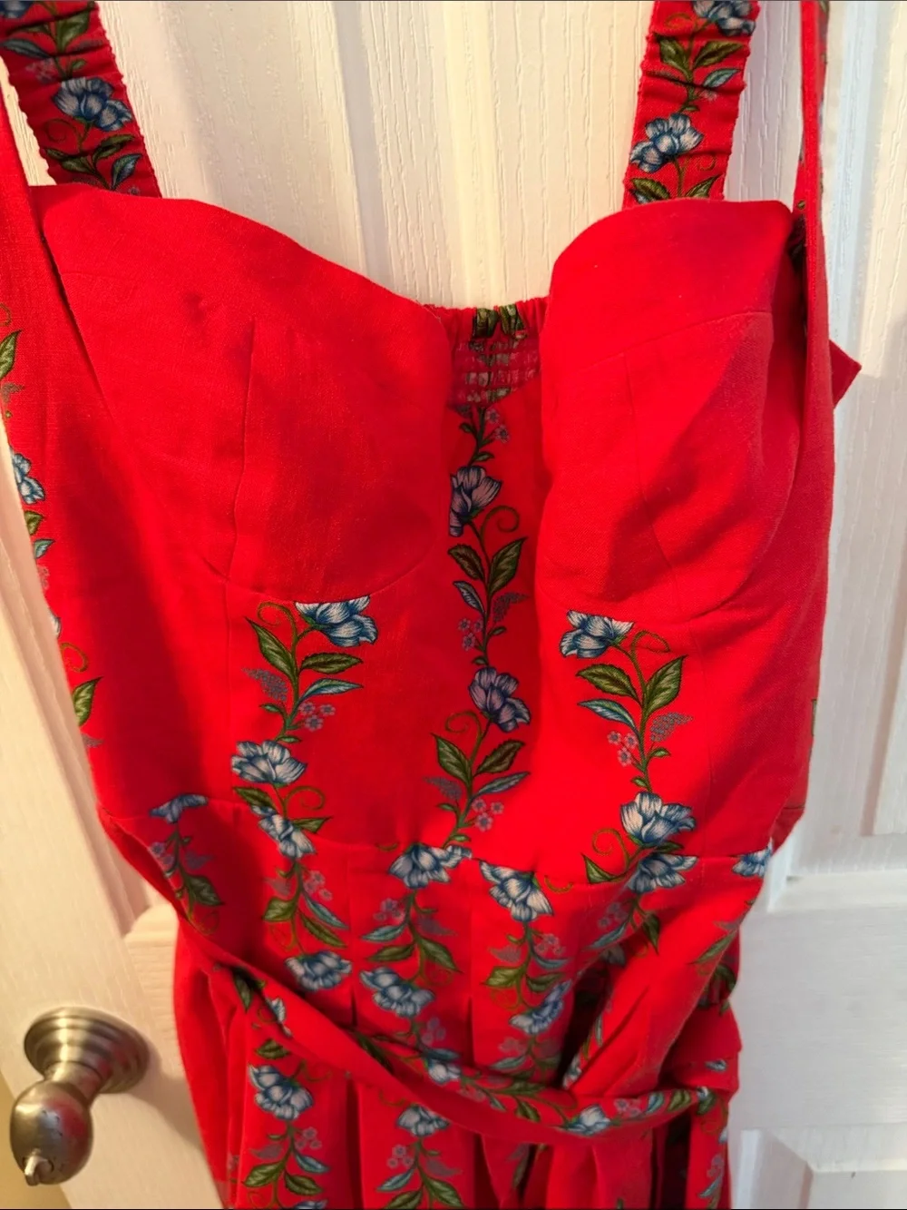 FARM Rio Red Floral Sweetheart Mini Dress